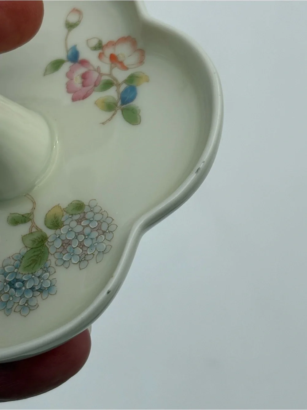 Vintage Porcelain Ring Holder Trinket Dish with Charming Butterfly Detail